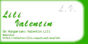 lili valentin business card